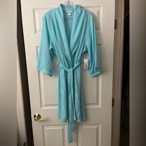 Liz Claiborne Aqua Belted Robe